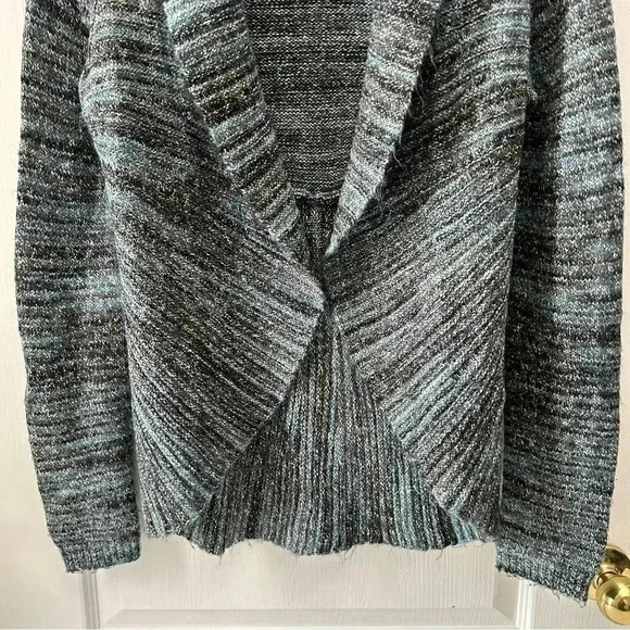 Ricki’s Cardigan Open Front Shawl Collar  Circle Sweater Blue Grey Size Small - Picture 7 of 16
